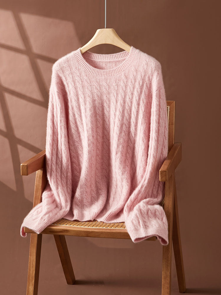Wool Cashmere Drop Shoulder Sweater & Midi Skirt Set