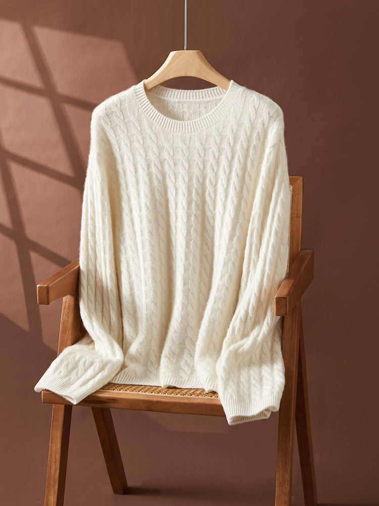 Wool Cashmere Drop Shoulder Sweater & Midi Skirt Set