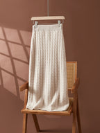 Wool Cashmere Drop Shoulder Sweater & Midi Skirt Set