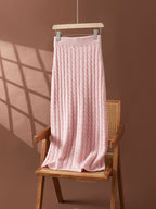 Wool Cashmere Drop Shoulder Sweater & Midi Skirt Set