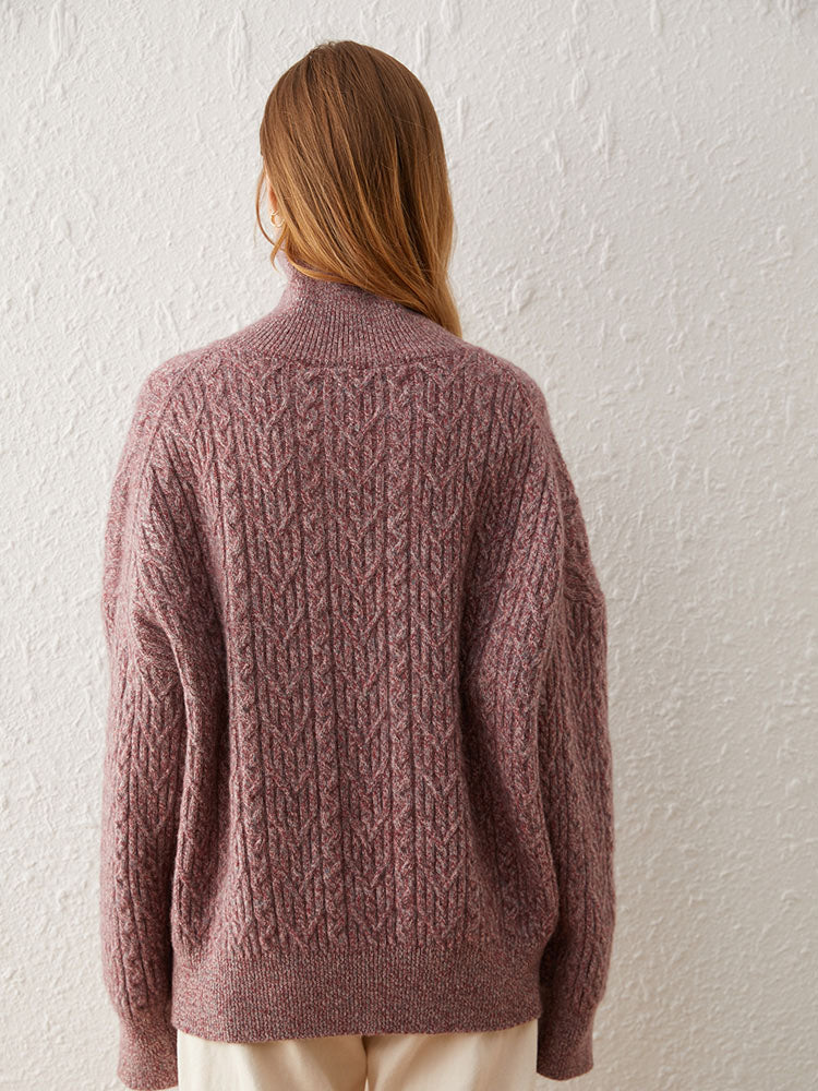 Cashmere Cable-Knit Turtleneck Sweater