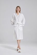 Waffle Robe With Contrasting Trim