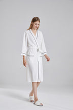 Waffle Robe With Contrasting Trim