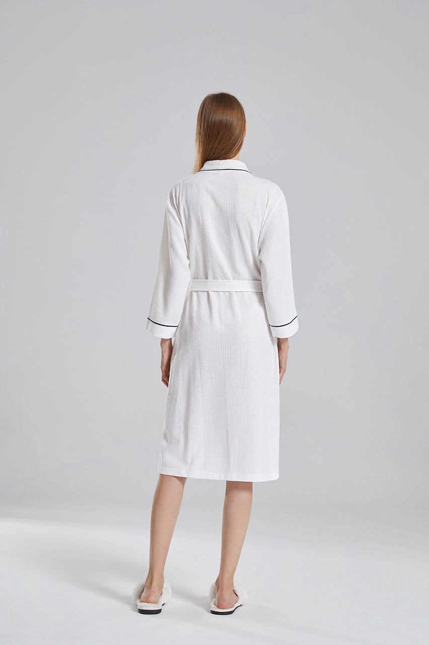 Waffle Robe With Contrasting Trim
