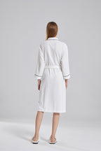 Waffle Robe With Contrasting Trim