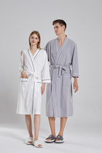 Waffle Robe With Contrasting Trim