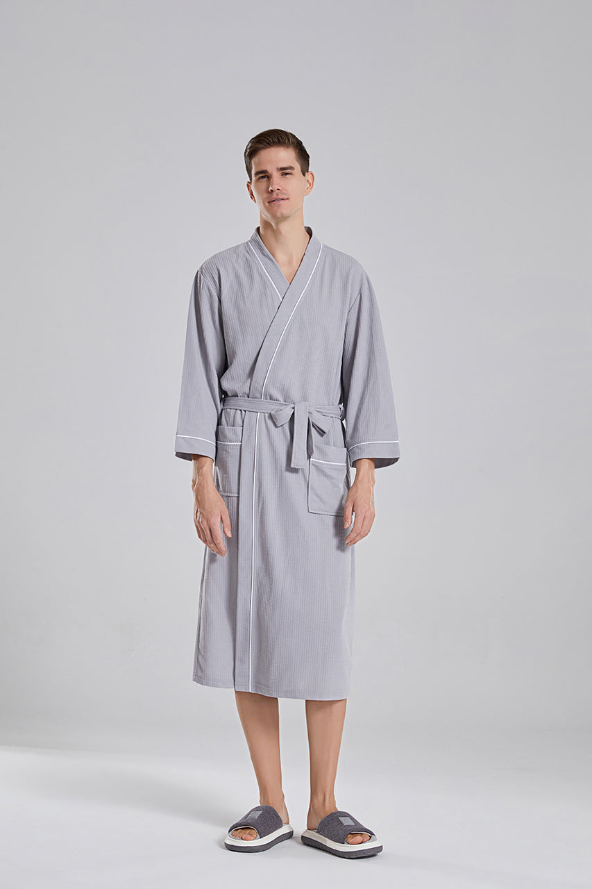 Waffle Robe With Contrasting Trim