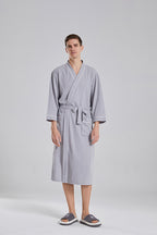 Waffle Robe With Contrasting Trim
