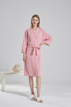 Waffle Robe With Contrasting Trim