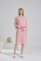 Waffle Robe With Contrasting Trim
