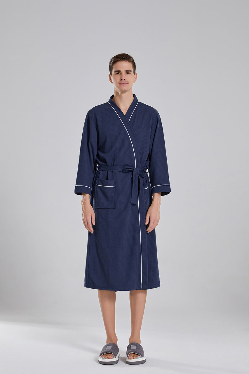 Waffle Robe With Contrasting Trim
