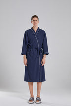 Waffle Robe With Contrasting Trim
