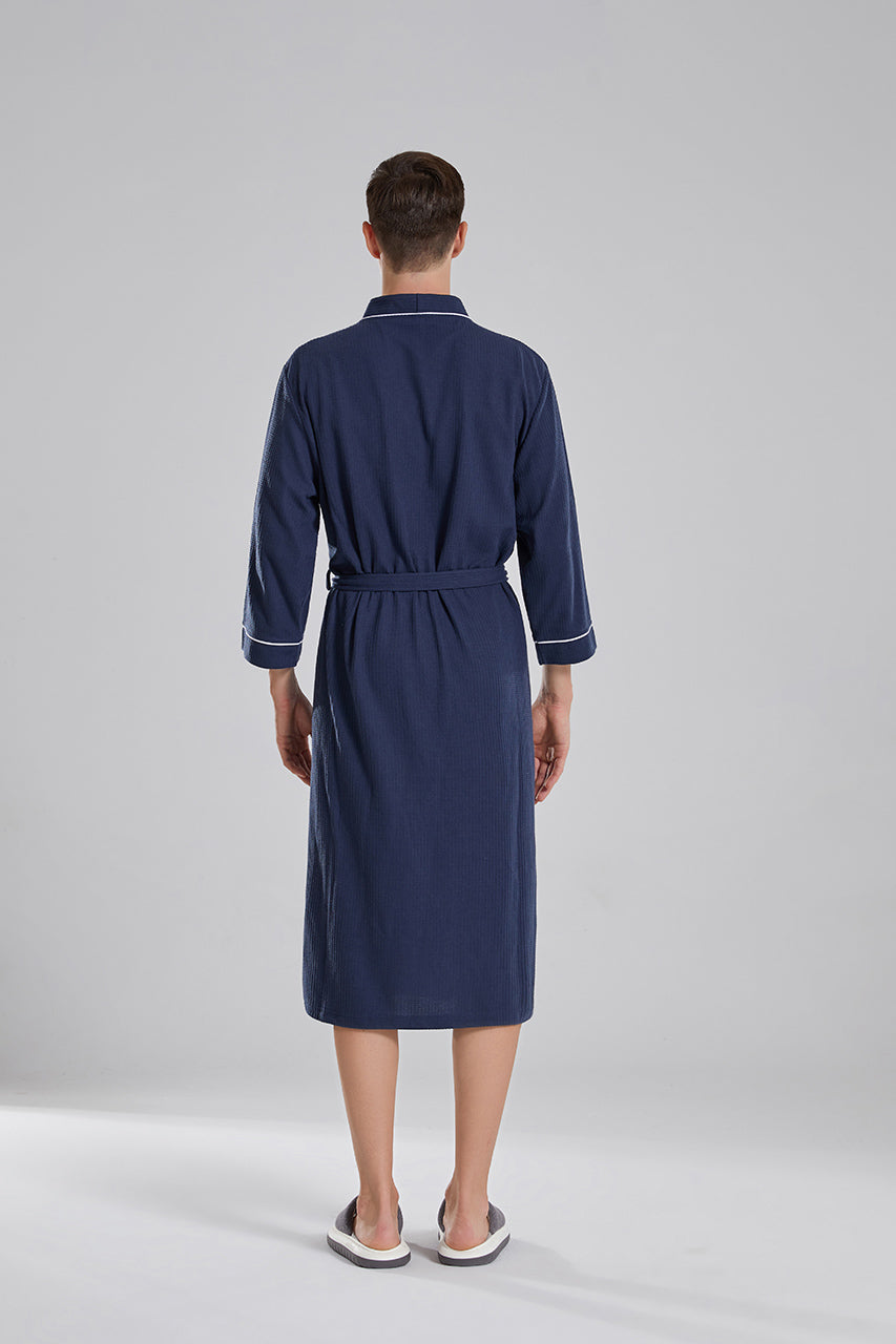 Waffle Robe With Contrasting Trim