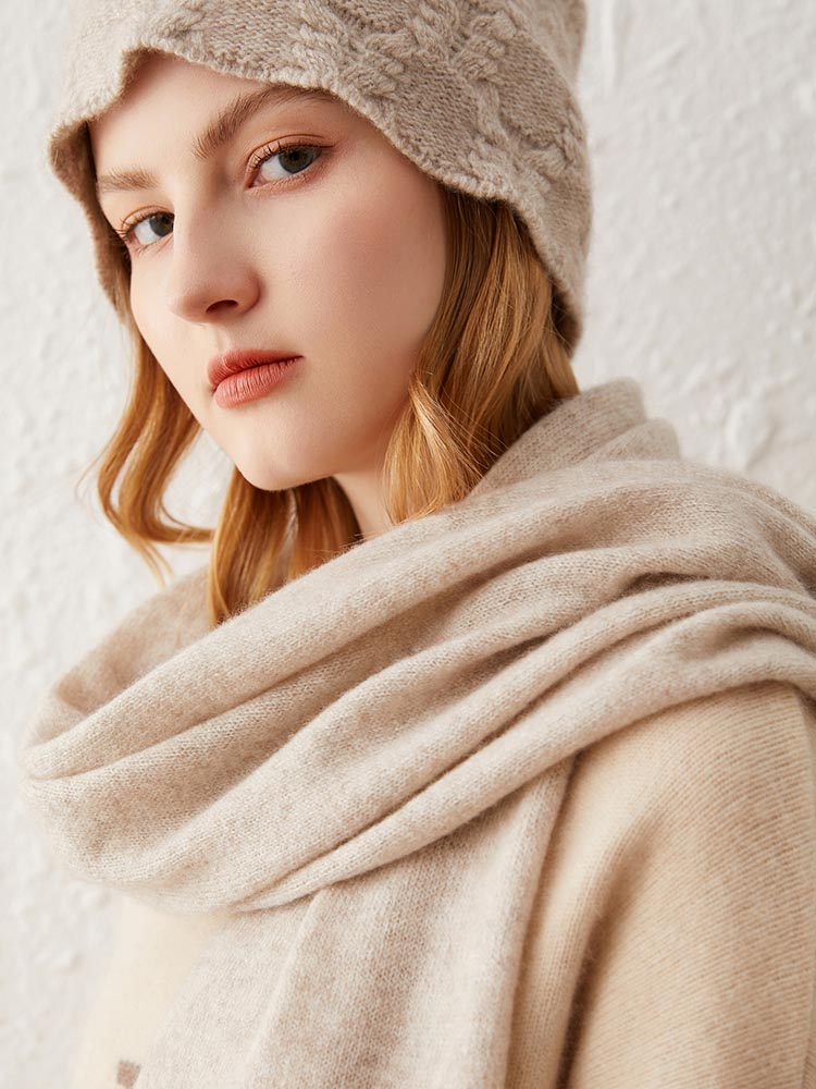 Classic Wool-Cashmere Blend Shawl Scarf