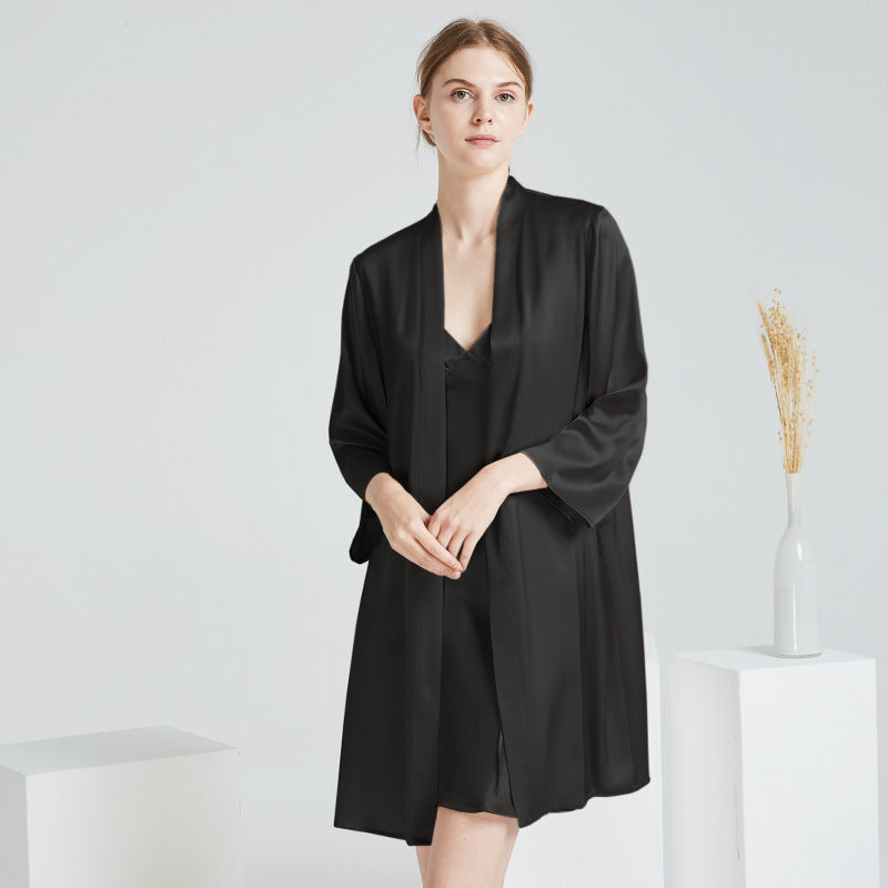 Casual Classic Cami Nightgown&Robe 2Pcs Set