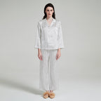 Pure Silk Striped Long Sleeve Pajama Set