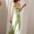 Minimalist Silk Spaghetti Strap Maxi Dress