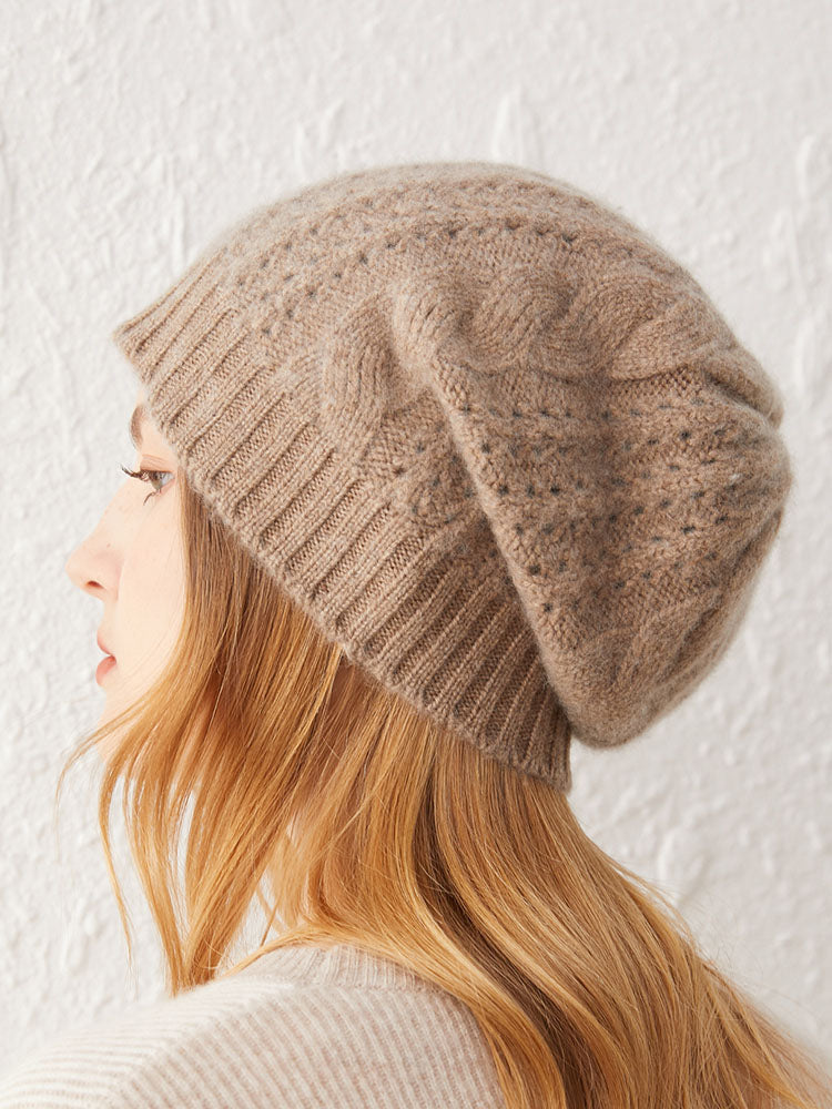 Knit Hat with Hollowed-out Craftsmanship