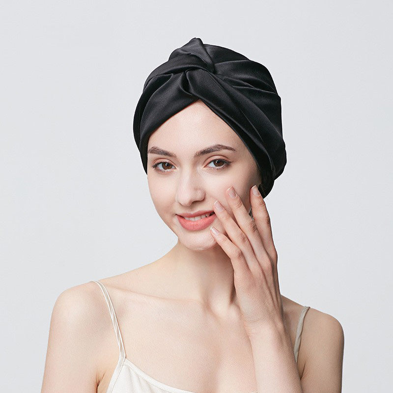Double Layer Silk Sleep Cap with Tie-up Design