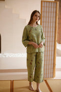 Cotton Oriental Classical Style Floral Print Pajama Set