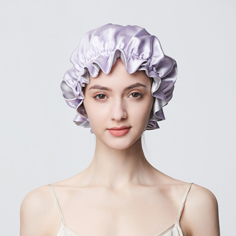 Flounced Silk Night Sleep Caps