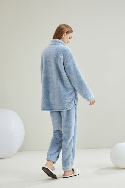 Warm Coral Fleece Pajamas Set