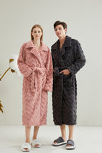 Wave Pattern Lapel Robe