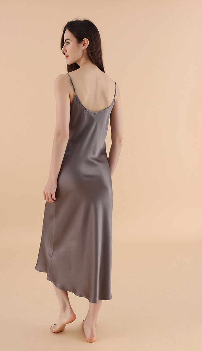 Long & Close Fitting Silk Nightgown