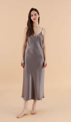 Long & Close Fitting Silk Nightgown