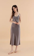 Long & Close Fitting Silk Nightgown