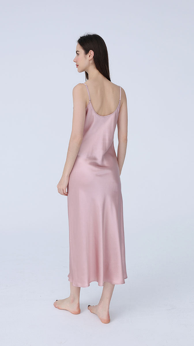 Long & Close Fitting Silk Nightgown
