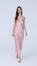 Long & Close Fitting Silk Nightgown