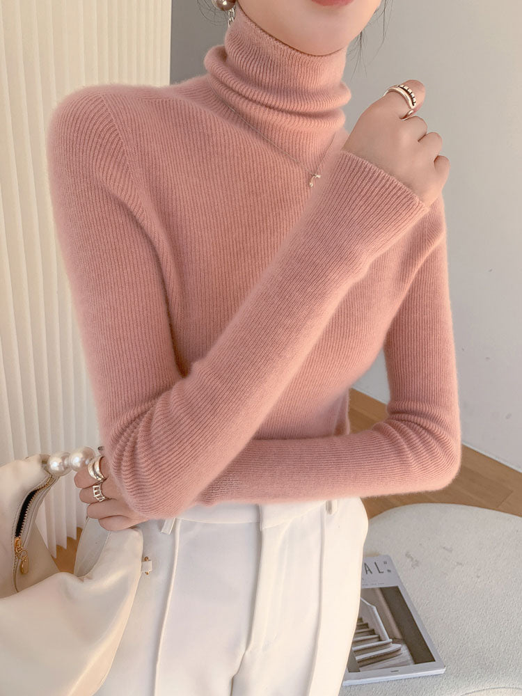 Classic Wool-Cashmere Blend Turtleneck Knitwear