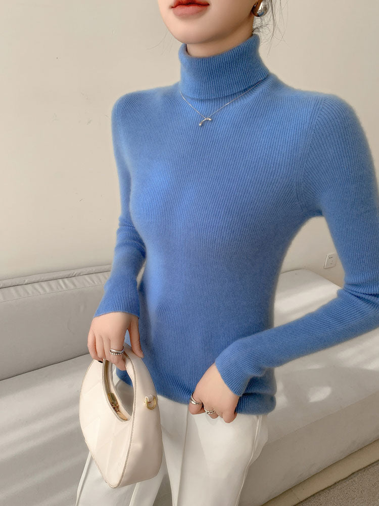 Classic Wool-Cashmere Blend Turtleneck Knitwear