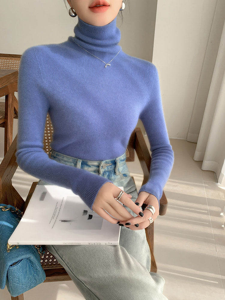 Classic Wool-Cashmere Blend Turtleneck Knitwear