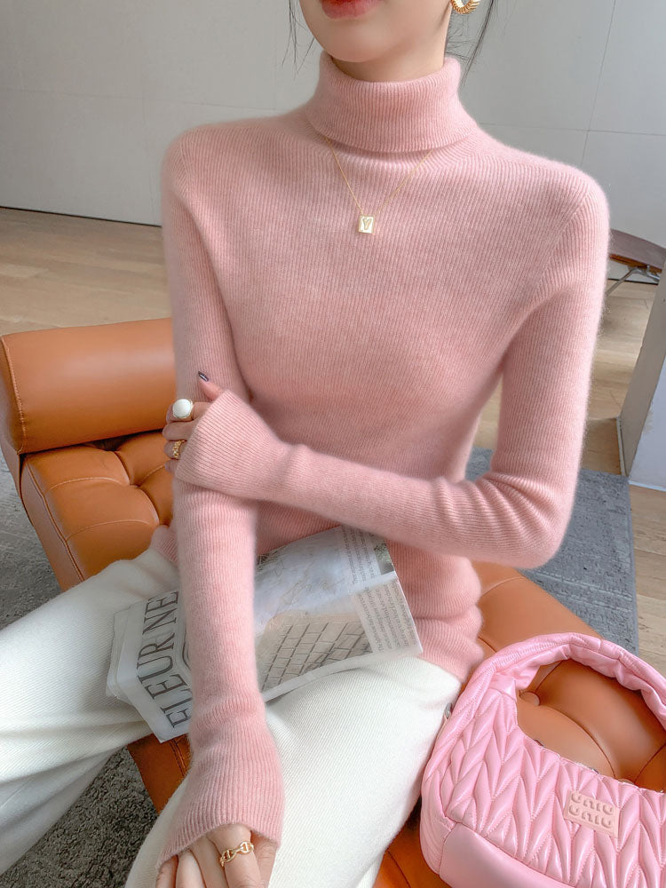 Classic Wool-Cashmere Blend Turtleneck Knitwear