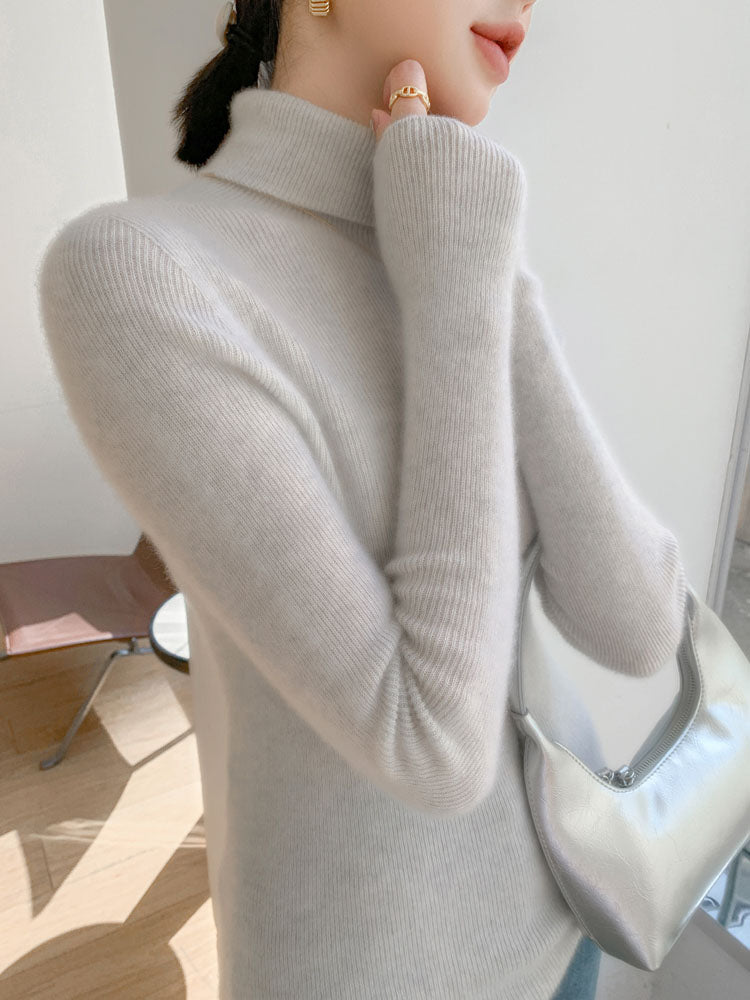 Classic Wool-Cashmere Blend Turtleneck Knitwear