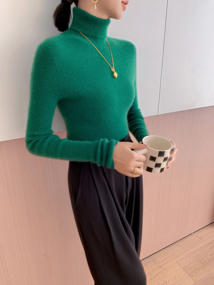 Classic Wool-Cashmere Blend Turtleneck Knitwear