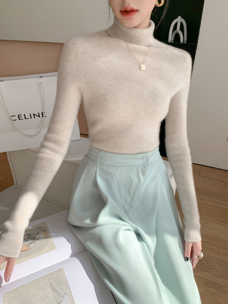 Classic Wool-Cashmere Blend Turtleneck Knitwear