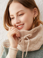 Versatile Cable-Knit Drawstring Beanie