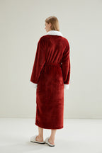 Thick Robe With Sherpa Fur Collar