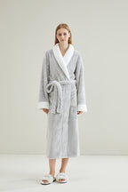 Thick Robe With Sherpa Fur Collar