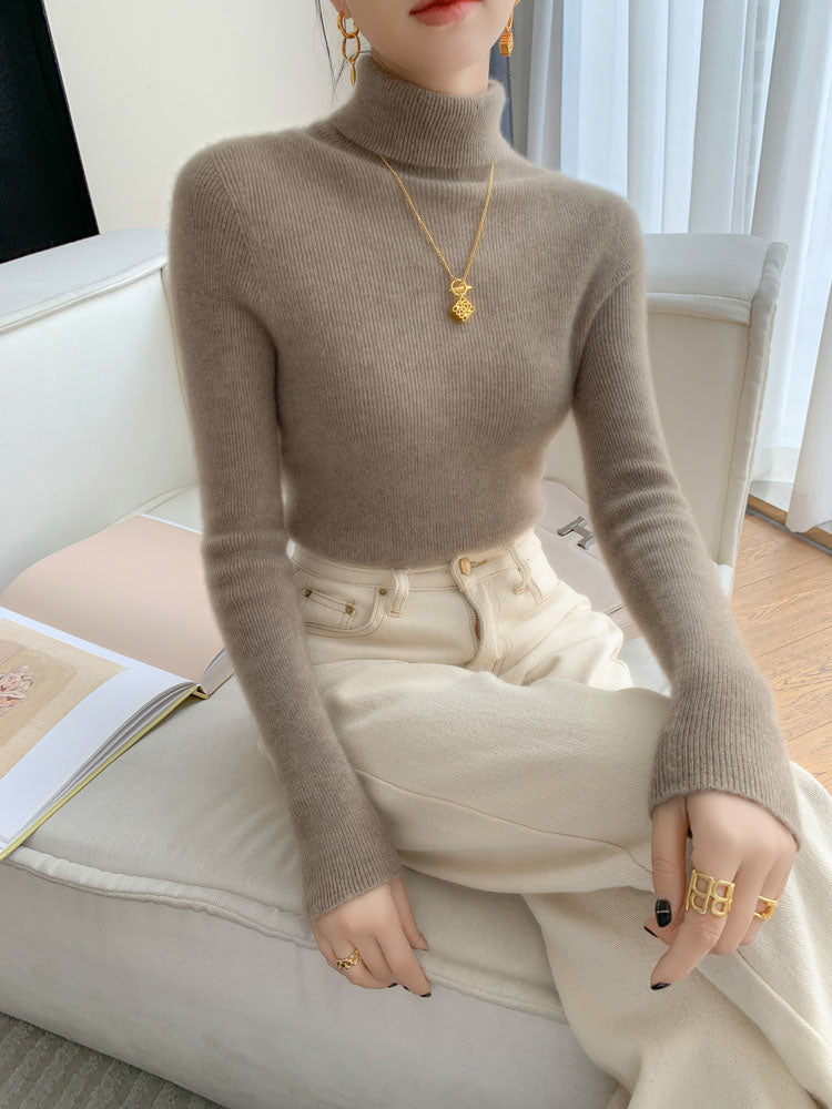 Classic Wool-Cashmere Blend Turtleneck Knitwear