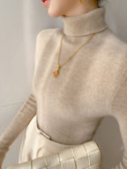 Classic Wool-Cashmere Blend Turtleneck Knitwear