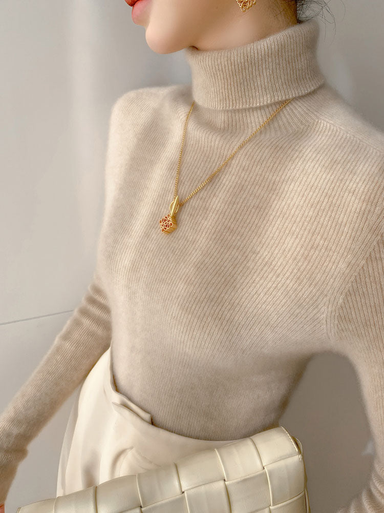 Classic Wool-Cashmere Blend Turtleneck Knitwear