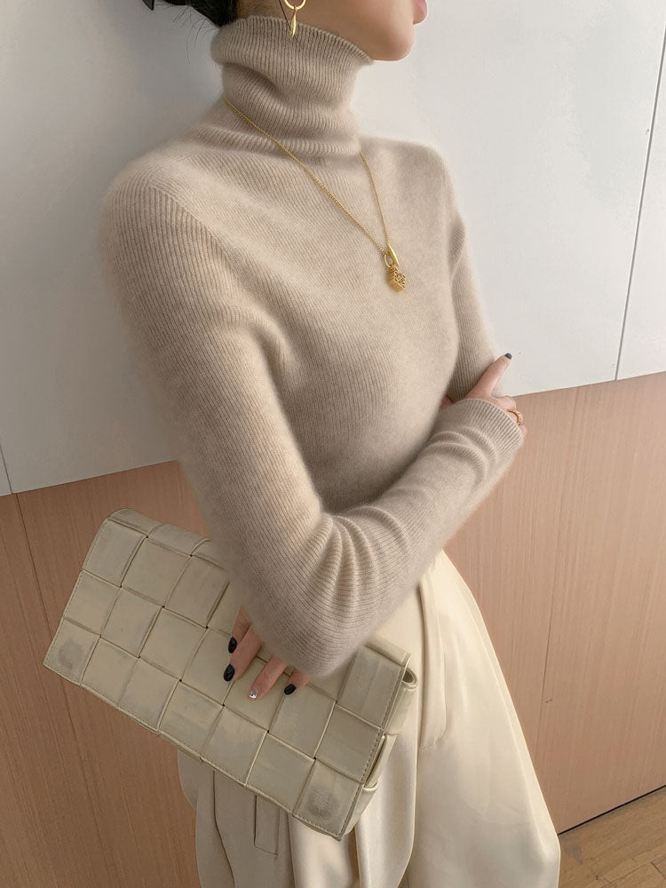 Classic Wool-Cashmere Blend Turtleneck Knitwear