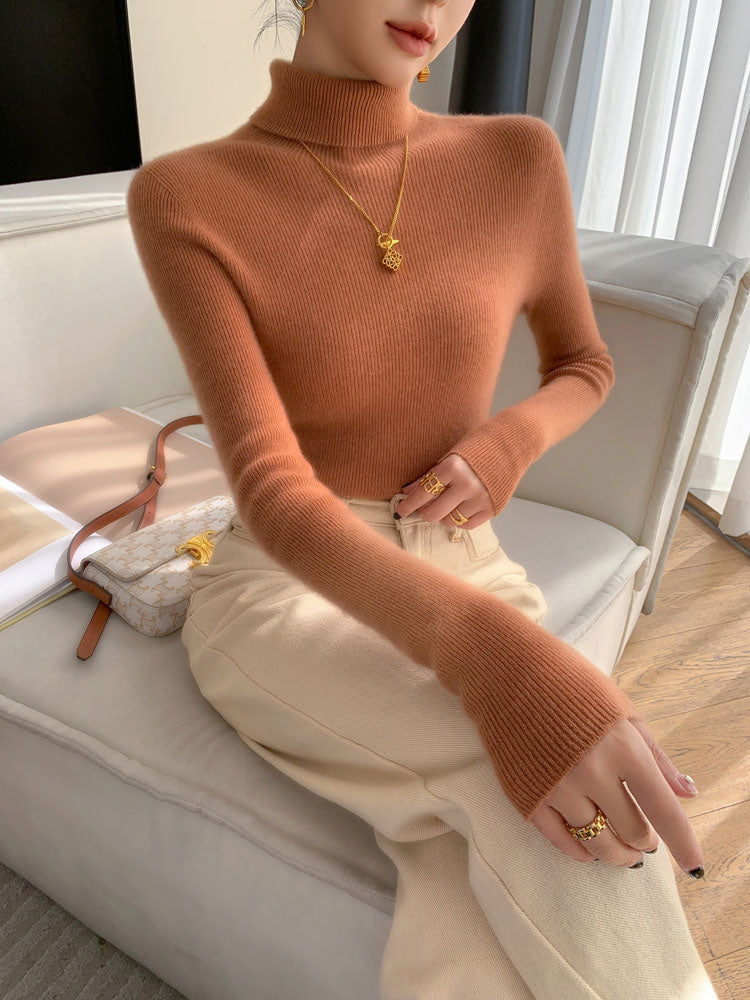 Classic Wool-Cashmere Blend Turtleneck Knitwear