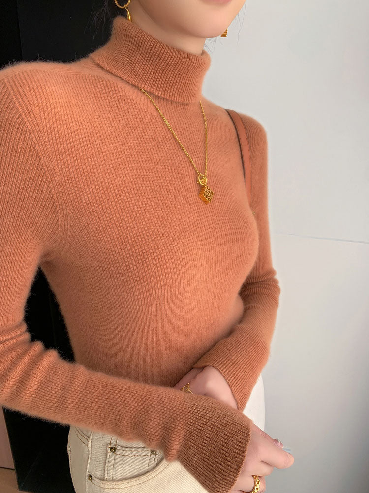 Classic Wool-Cashmere Blend Turtleneck Knitwear
