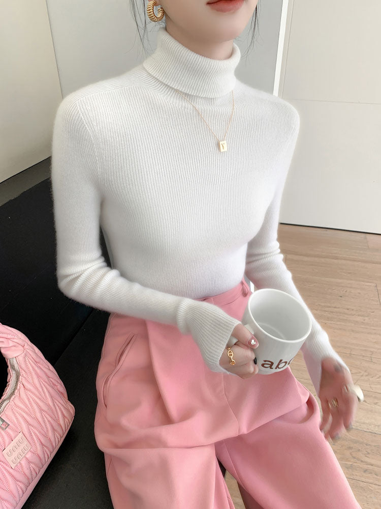 Classic Wool-Cashmere Blend Turtleneck Knitwear