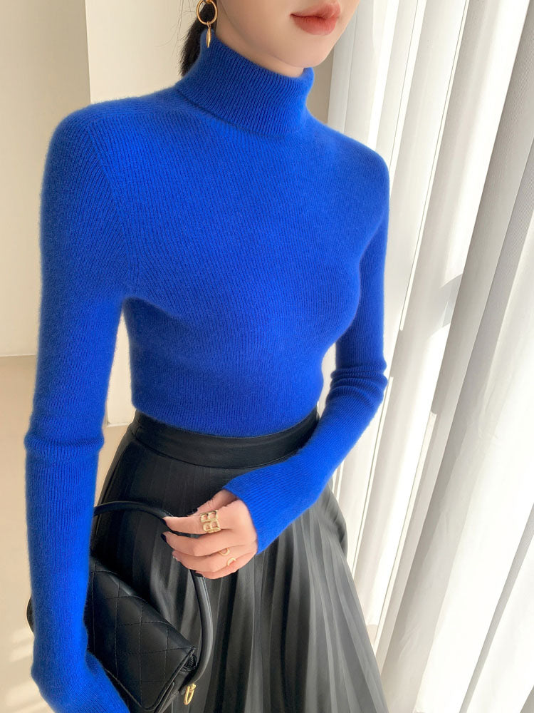 Classic Wool-Cashmere Blend Turtleneck Knitwear